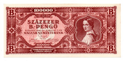 100000 B.-Pengő Bankjegy 1946 UNC