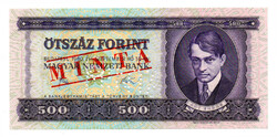 500 Forint Bankjegy 1980 MINTA lyukasztás és bélyegzés E000