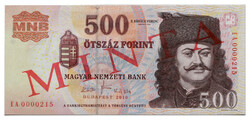 500 Forint Bankjegy 2010 MINTA