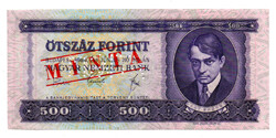 500 Forint Bankjegy 1969 MINTA lyukasztás és bélyegzés E000