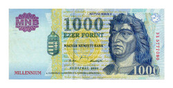 1000 Forint Bankjegy Millennium 2000 DB EF