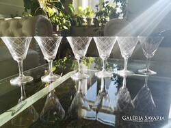 Gistl Kristal Frauneau, fújt, csiszolt, légies kristály kelyhek, fehér üveg