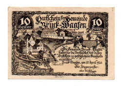 Ausztria Notgeld Bruck-Waasen 10 Heller 1920
