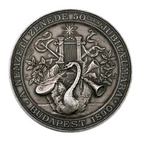 Nemzeti Zenede 50 éves Jubileumára ezüst emlékérem 1890