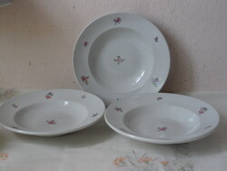Kőbányai porcelán mélytányér ( 3 db. )
