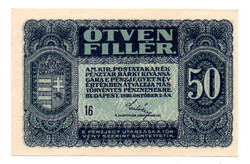 50 Fillér Postatakarékpénztár-jegy 1920 aUNC