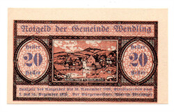 Ausztria Notgeld Wendling 20 Heller 1920