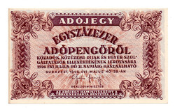 100000 Adópengő 1946 P51B aUNC-UNC