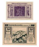 Ausztria Notgeld Brunnenthal 20-50 Heller 1920 2db