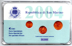 San Marino EURO forgalmi sor 1 - 2 - 5 Cent 2004