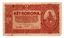 2 Korona Államjegy 1920 aa sorozat F