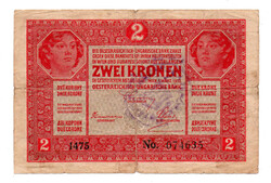 2 Korona Bankjegy 1917 felülbélyegzéssel VG