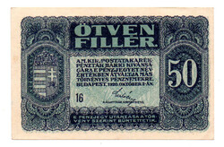 50 Fillér Postatakarékpénztár-jegy 1920 EF