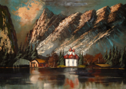 Ismeretlen festő olaj-vászon 50x70 cm-es festménye, keret nélkül (!)