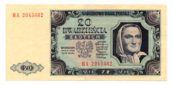 Lengyelország 20 Zloty Bankjegy 1948 P137a M137f