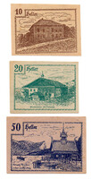Ausztria Notgeld Innerschwandt 10-20-50 Heller 1920