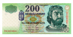 200 Forint Bankjegy 1998 FB UNC