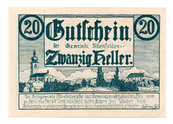 Ausztria Notgeld Altenfelden 20 Heller 1920