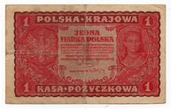 Lengyelország 1 Marka Bankjegy 1919 P23 M23c