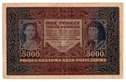 Lengyelország 5000 Márka Bankjegy 1920 P31 M31d