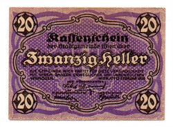 Ausztria Notgeld Wien 20 Heller 1920 Bécs weitere Kassenscheine
