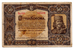 50 Korona Államjegy 1920 F