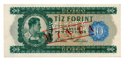 10 Forint Bankjegy 1946 MINTA lyukasztás és bélyegzés A640