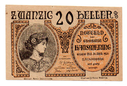 Ausztria Notgeld Hausmening 20 Heller 1920