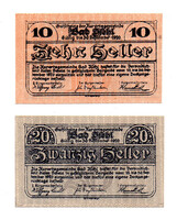 Ausztria Notgeld Bad Ischl 10-20 Heller 1920 2db