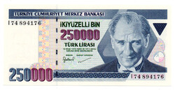 Törökország 250000 Líra Bankjegy 1970-1998 P211