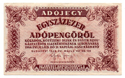100000 Adópengő 1946 P51B VF