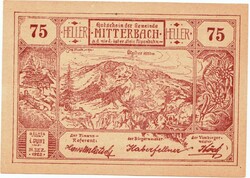 Osztrák szükségpénz  75 heller 1920