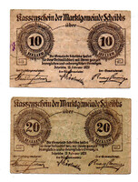 Ausztria Notgeld Scheibbs 10-20 Heller 1920