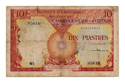 Francia Indokína 10 Piaszter Bankjegy 1953 P96a