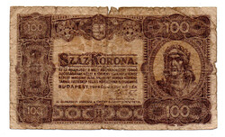 100 Korona Államjegy 1923 VG-F