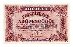 100000 Adópengő 1946 P51B UNC