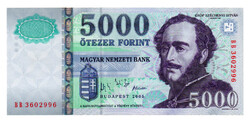 5000 Forint Bankjegy 2005 BB UNC