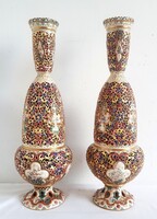 Antik Fischer áttört váza párban 57cm nagyon ritka