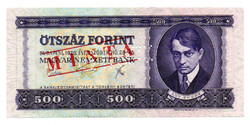 500 Forint Bankjegy 1975 MINTA lyukasztás és bélyegzés E000
