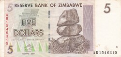 5    Dollár     2007      Zimbabwe