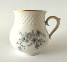 Hollóházi porcelán pocakos virág mintás bögre.