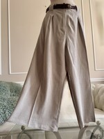 Very 46-48-50-es trapéz szárú nadrág, homok színű len-viscose