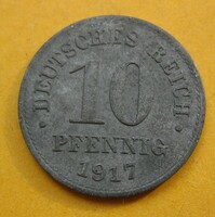 Német birodalmi 10 pfennig 1917 (H67)