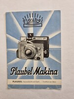 Plaubel Makina retro fényképezőgép prospektus, reklámújság