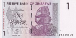 1    Dollár     2007      Zimbabwe