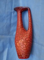 ZSOLNAY REPESZTETT , ZSUGÓR SZÍN ÁTMENETES ÖKŐRVÉRMÁZAS  EOSIN 32 cm MAGAS KANCSÓVÁZA