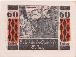Osztrák szükségpénz  60 heller 1920
