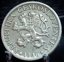 Csehszlovákia 1 korona, 1946 C02F4