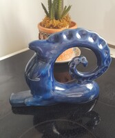 Art deco mázas kerámia kos figura