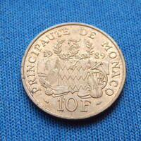 Monaco  1989  10 Frank  100.000 db Ritka